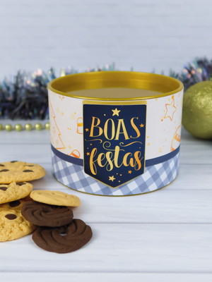 Tubo lata personalizada 7x10cm - natal 25 unidades