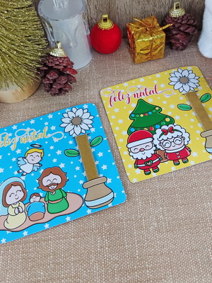 Card com mini lixa- natal