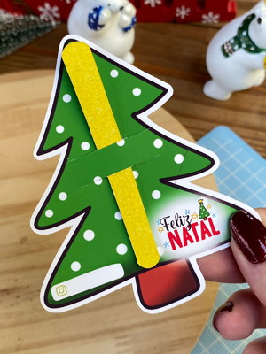 Card com mini lixa- natal
