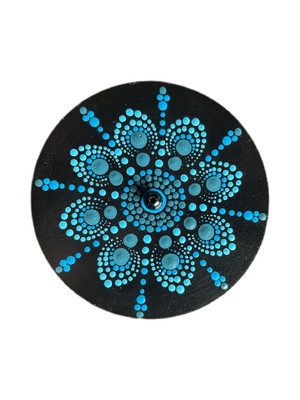 Porta incenso mandala - incensário em pontilhismo mdf 10 cm