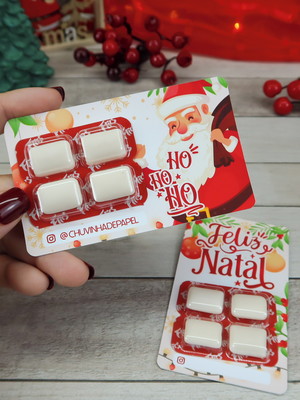 Card com chiclete- natal
