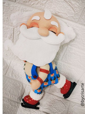 Papai noel patinador sem trenó