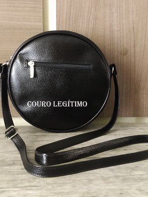 Bolsa feminina redonda de couro legítimo ref- 040