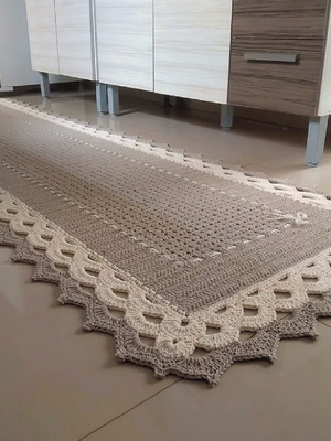 Tapete passadeira crochê fio08 250cmx 60cm
