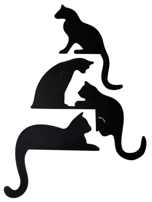 Kit 3 gatinhos em mdf para batente de porta