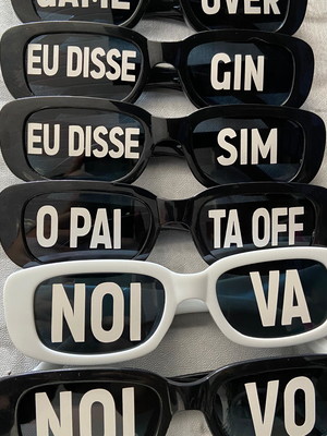 Kit 5 óculos personalizado para casamento escolha sua frase