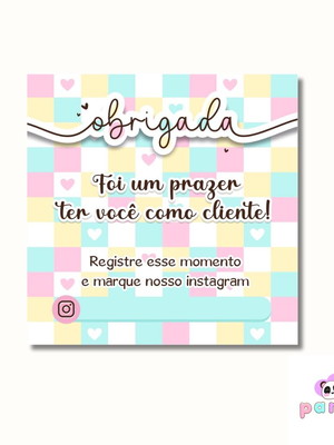 Tag cartão agradecimento cliente