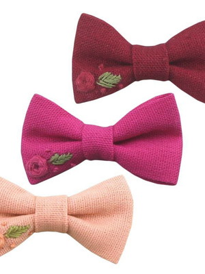 Trio de laços rosê, terracota e rosa pink