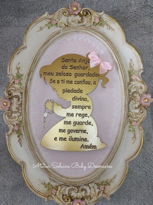 Quadro oração santo anjo menina