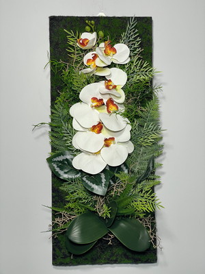 Quadro jardim vertical com flores artificiais mar130