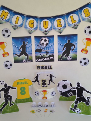 Kit só um bolinho festa em casa decoração papelaria futebol