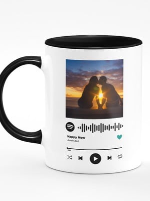 Caneca spotify personalizada com foto interativa musica