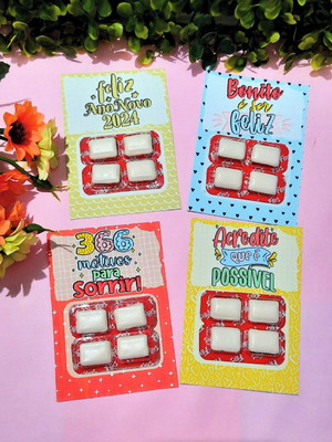 Card com chiclete- natal