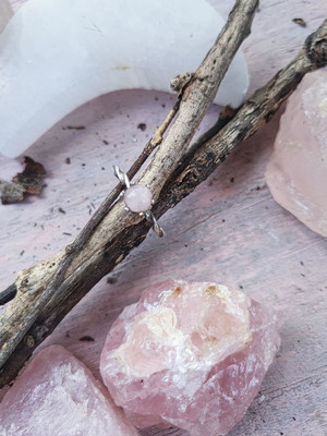 Anel quartzo rosa