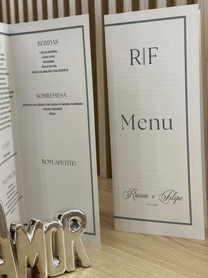 Menu cardápio personalizado livreto casamento eventos 20unid