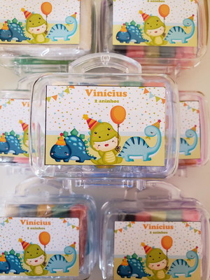 Kit modelar mini maletinha personalizada dino baby