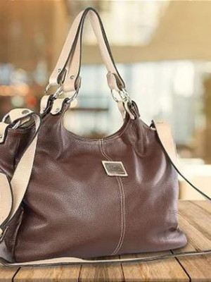 Bolsa feminina de couro legítimo elizabeth marrom