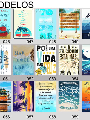 Kit 05 placas decorativas praia sereia mar oceano 02