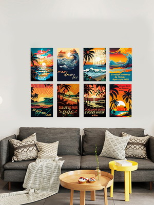 Kit 10 placa decorativa praia mar sereia oceano 02