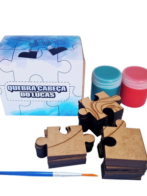 Kit quebra cabeça mdf 25 peças - astronauta