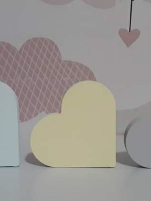 Trio de mini corações mdf