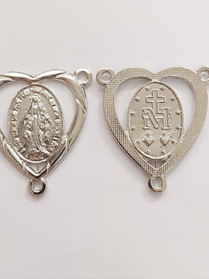 5 entremeios coração nossa senhora das graças em níquel