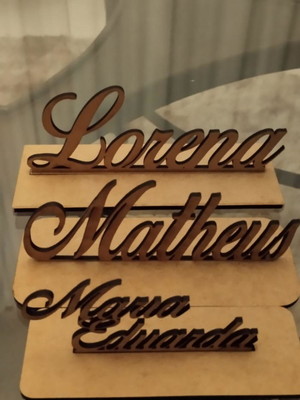 Placa mdf com nome