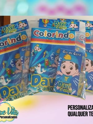 Kit livrinho e giz para colorir - luccas neto