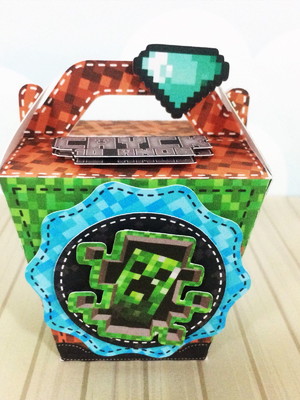 Caixa sushi com alça 3d minecraft
