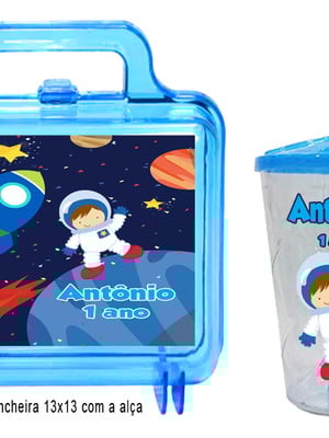Kit maletinha acrilica e copo twister astronauta