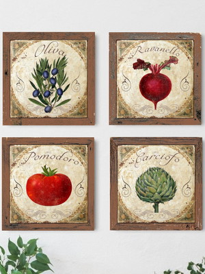 4 quadros decorativos cozinha italia