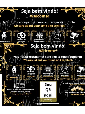 Placa digital uber com qr e chave pix