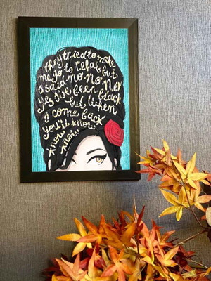 Amy winehouse rehab, quadro com moldura 33x24cm
