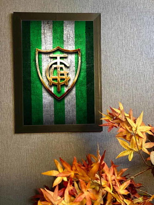 América-mg escudo, quadro com moldura 33x24cm