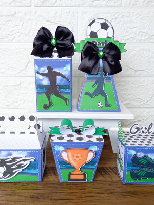 Kit 25 peças papelaria personalizada futebol