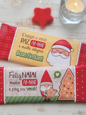Barra de chocolate 80g- natal