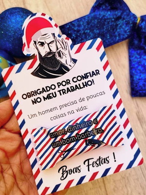Card com balinha- natal barbearia
