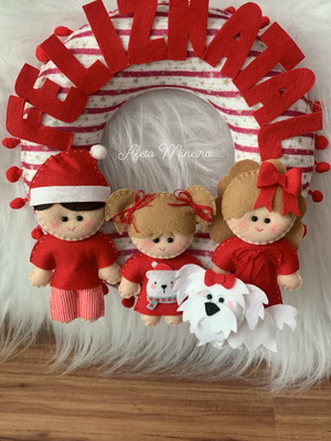 Guirlanda minha família no natal!