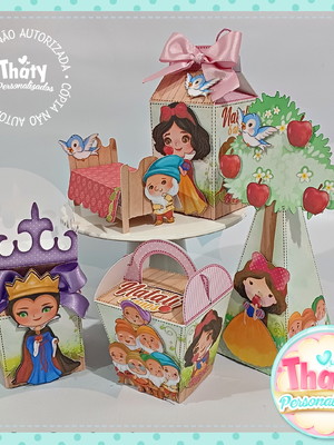 Kit festa branca de neve aquarela