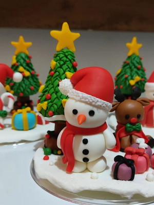 Cenário natalino boneco de neve