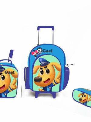 Kit mochila escolar personalizada detetive labrador