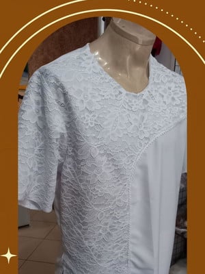 Túnica - bata branca com renda