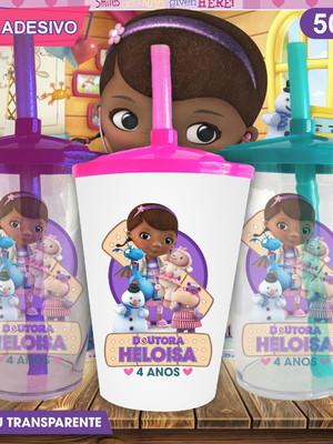 Copo twister personalizado doutora brinquedos - 500 ml