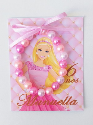 Pulseira infantil para lembrancinha ¨barbie¨