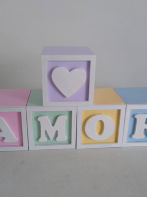Kit com 5 cubos 5×5 com molduras