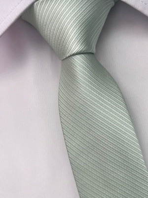 Kit 16 gravatas slim verde menta claro