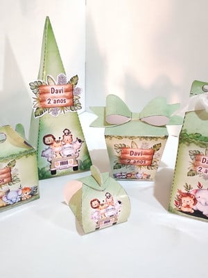 Kit lembrancinhas safari baby papelaria personalizada