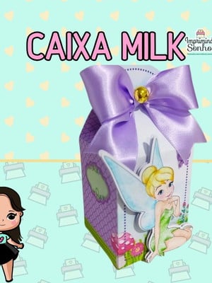10 caixa milk luxo personalizada, tinker bell
