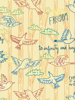 Papel de parede aves com o fundo claro