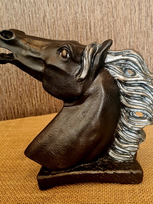 Estatua busto cavalo fazenda decoração qualidade premium